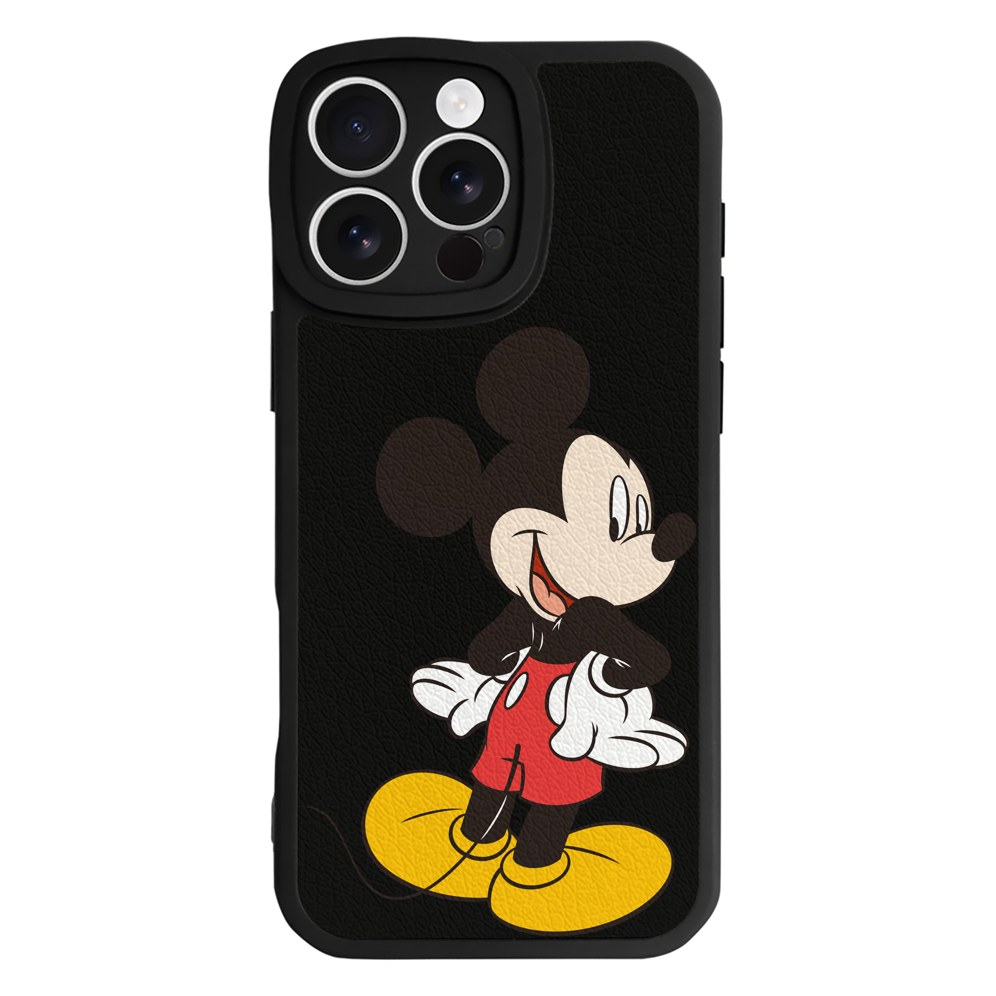 （画像用） ミッキーマウス Mickey Mouse 【iPhone 16シリーズ対応】シリコンスマホケース（レザー調） 材質：シリコン